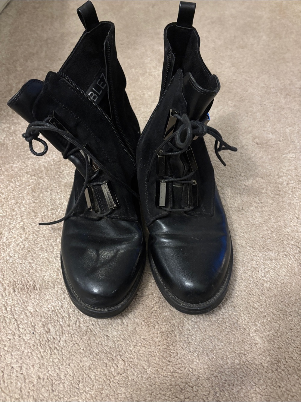 Black Women's Combat Boots - Sleek Moto Style